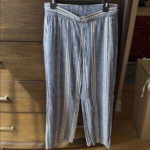 Old Navy Blue and White Striped Drawstring Joggers